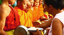 Alms to the monks Thumbnail Picture